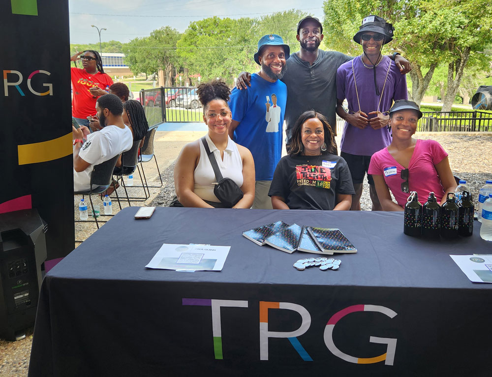 Group at convention table