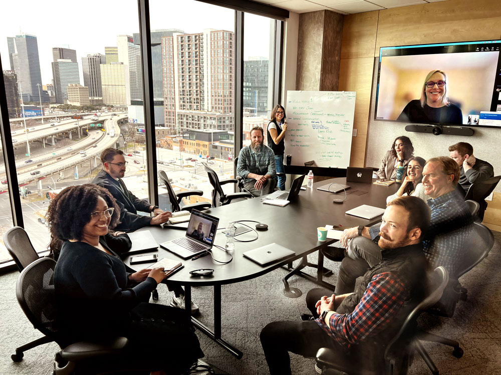 Group in office meeting
