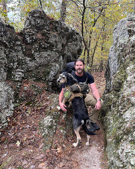 Justin King with dog